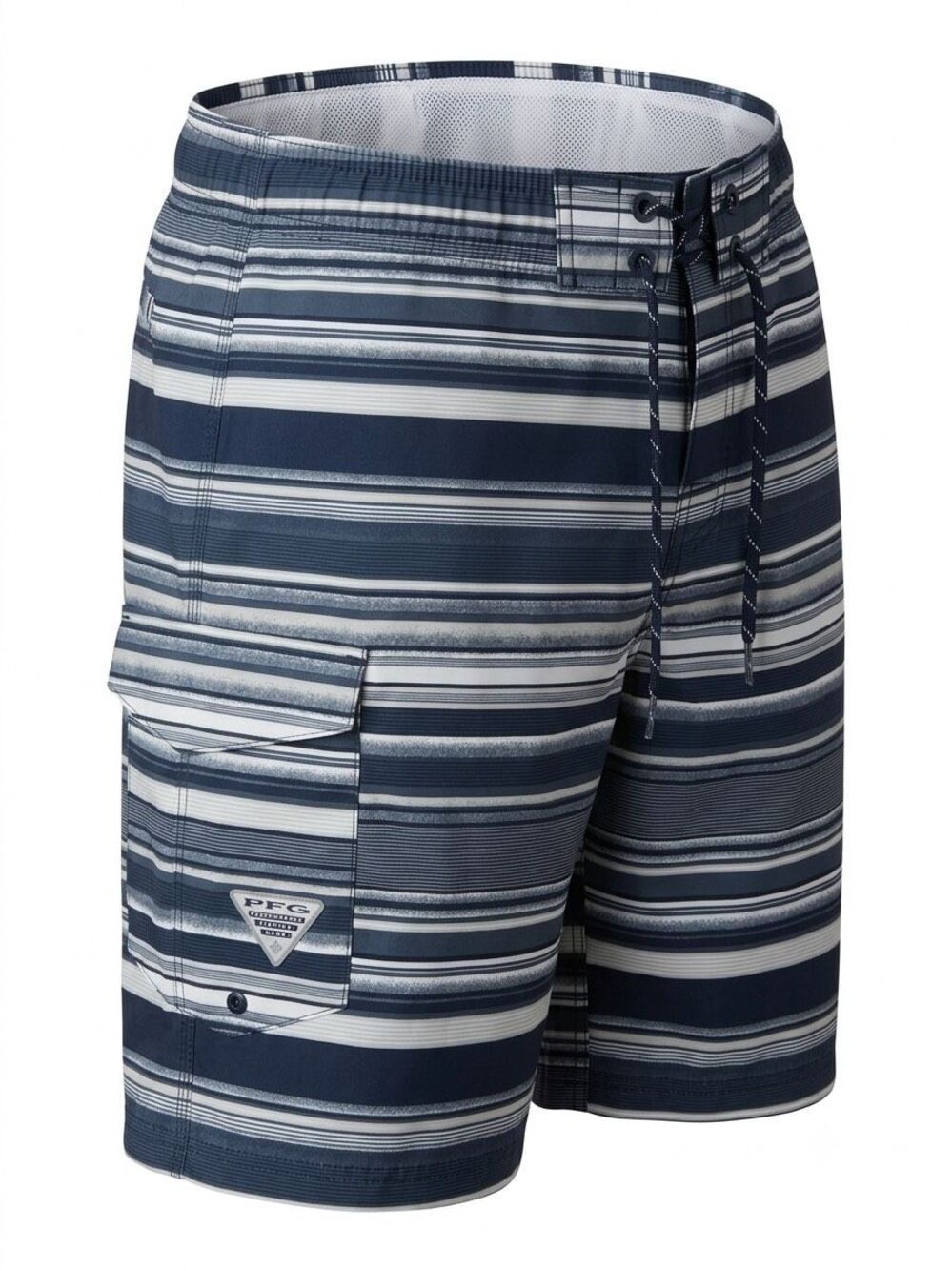 Columbia PFG Mens 30 Blue Stripe Omni-Shield Cargo Swim Board Shorts